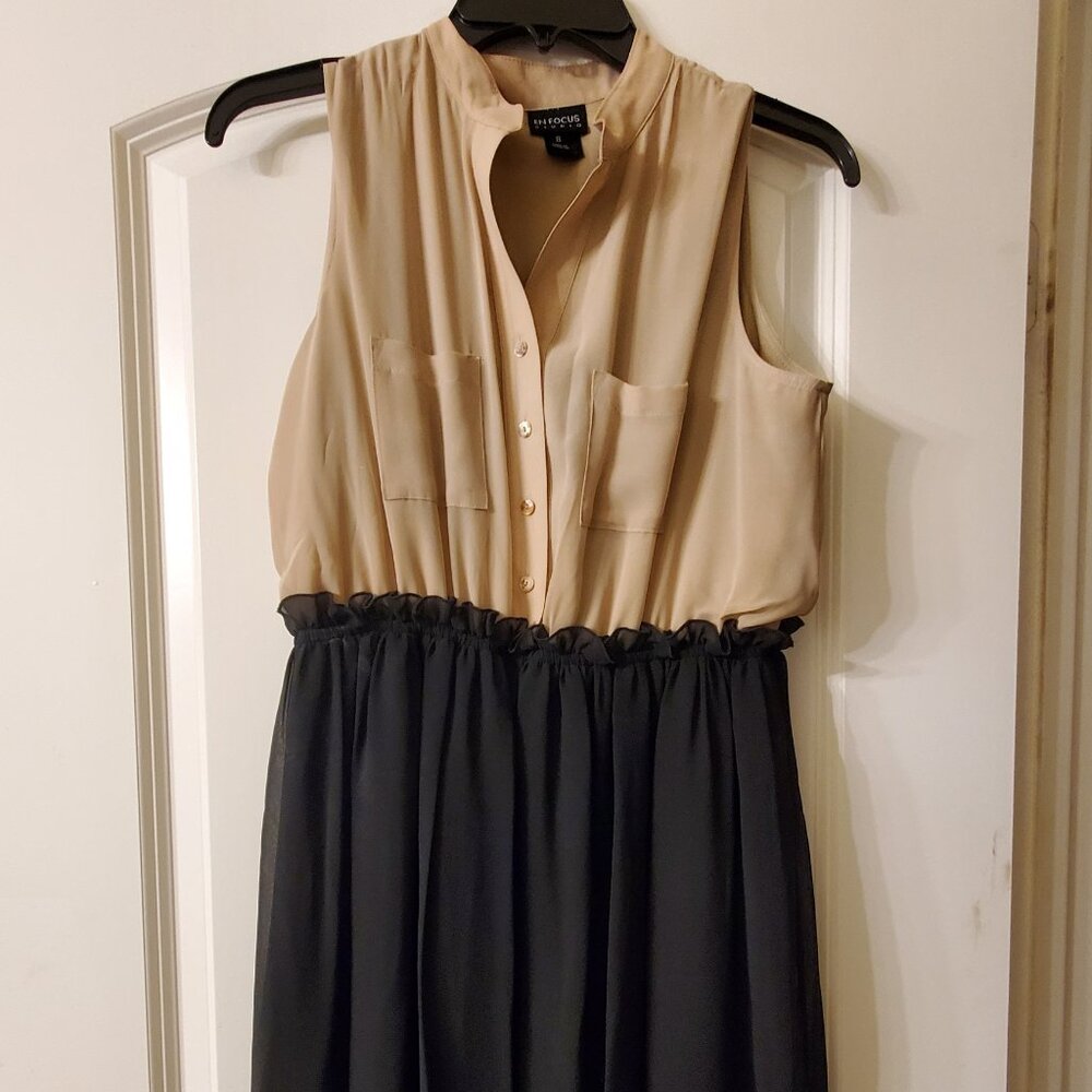 En Focus Studio Taupe/Black Shift Dress Women's Size 8